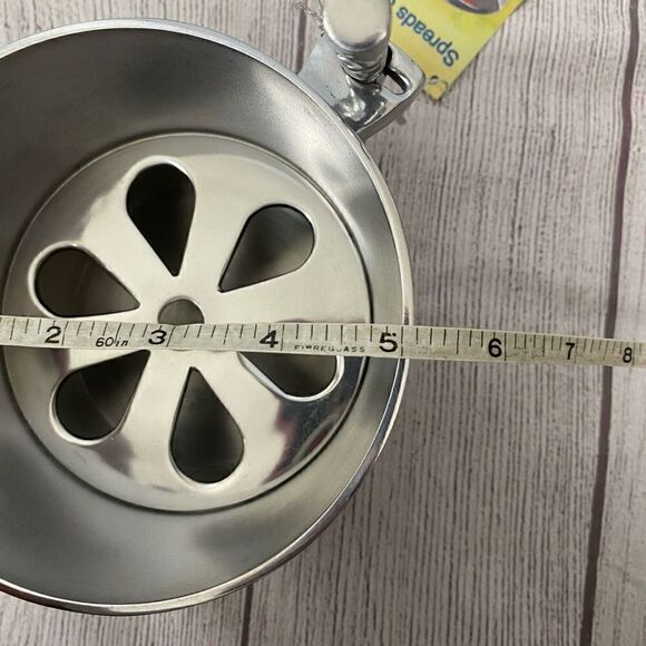 Spreads & dip aluminum server with colorful decorated lid brand new - Picture 7 of 8